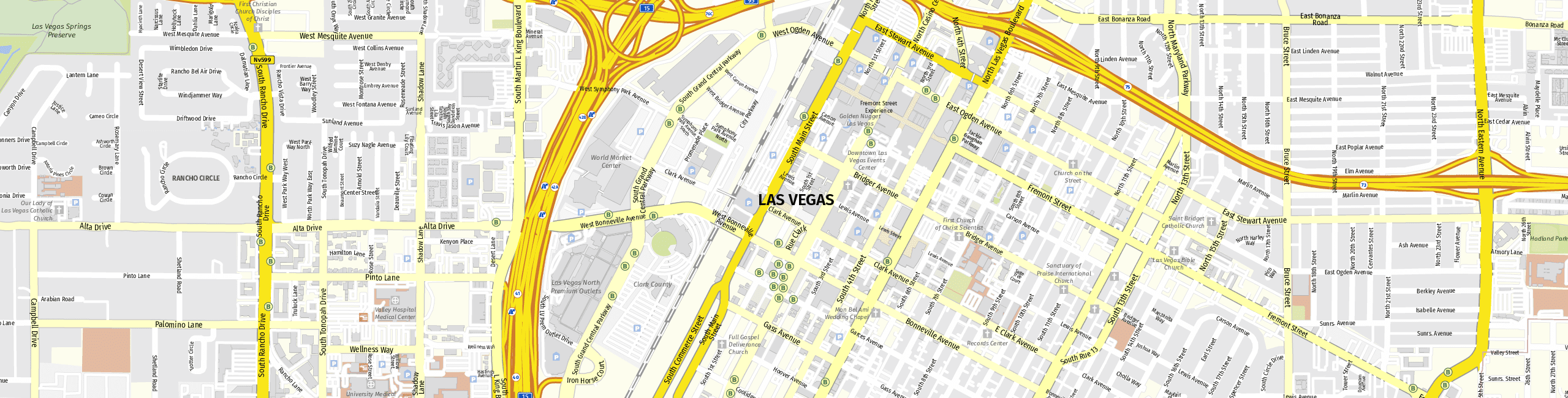 Stadtplan Las Vegas zum Downloaden.