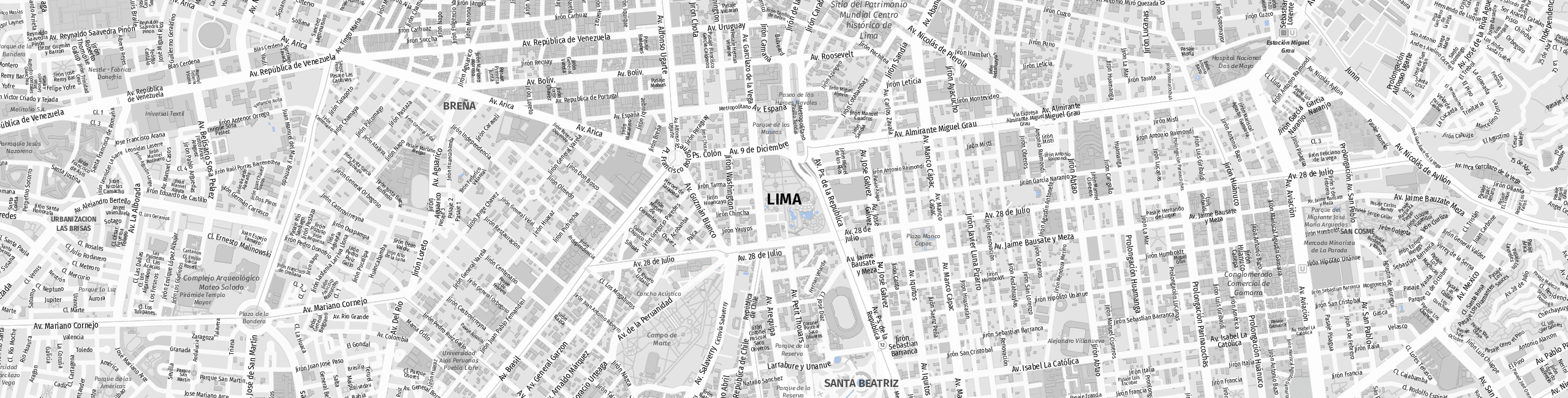 Stadtplan Lima zum Downloaden.