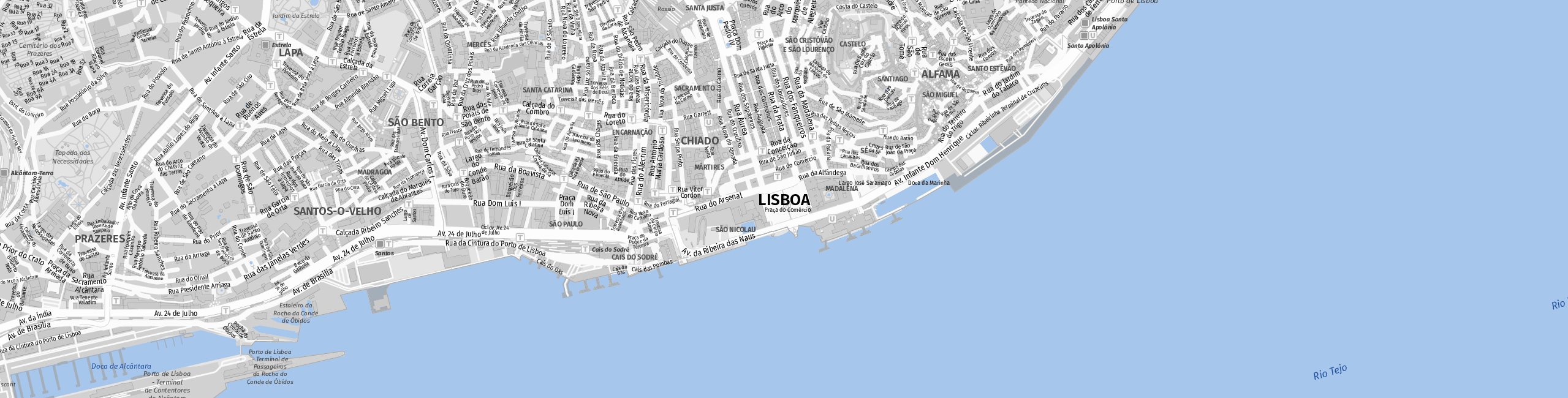 Stadtplan Lisbon zum Downloaden.