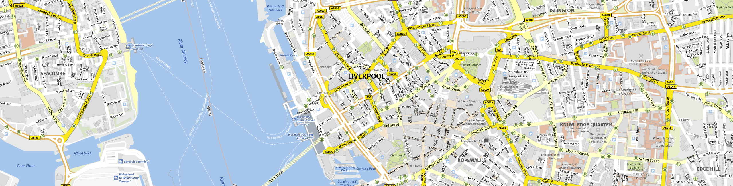 Stadtplan Liverpool zum Downloaden.