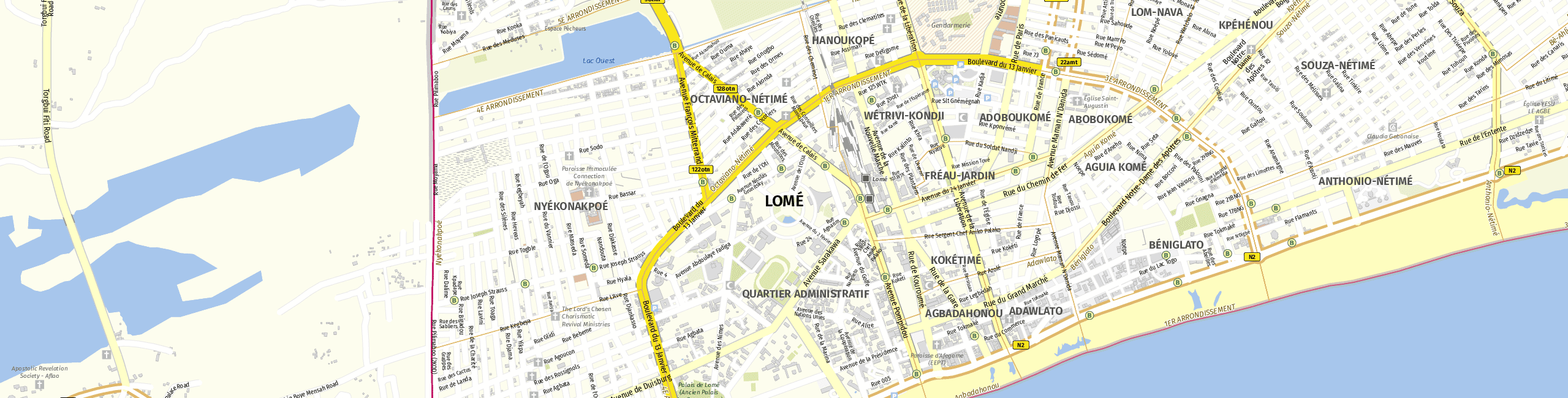 Stadtplan Lomé zum Downloaden.