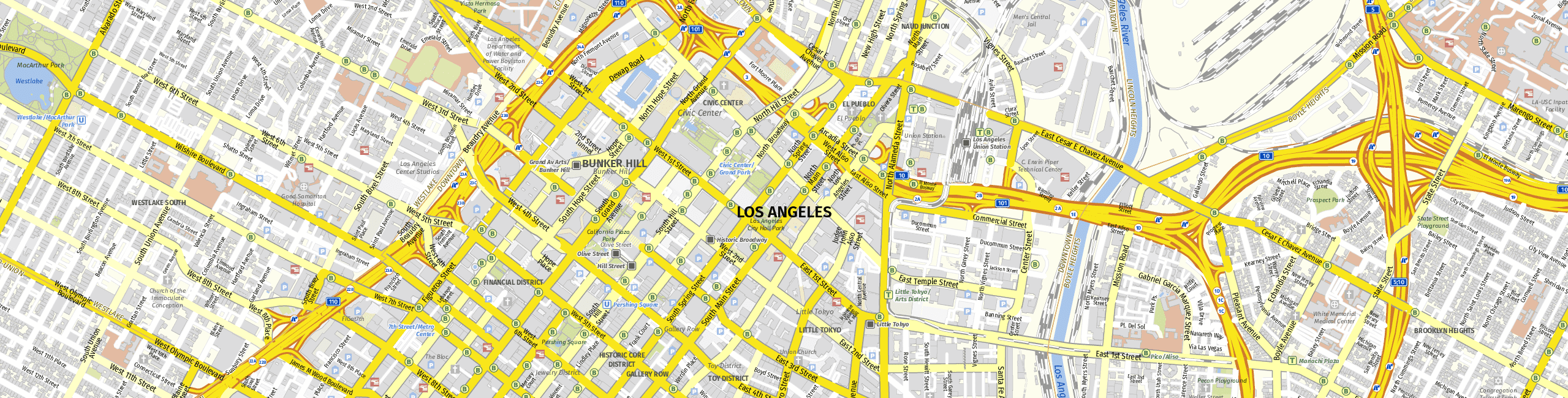 Stadtplan Los Angeles zum Downloaden.
