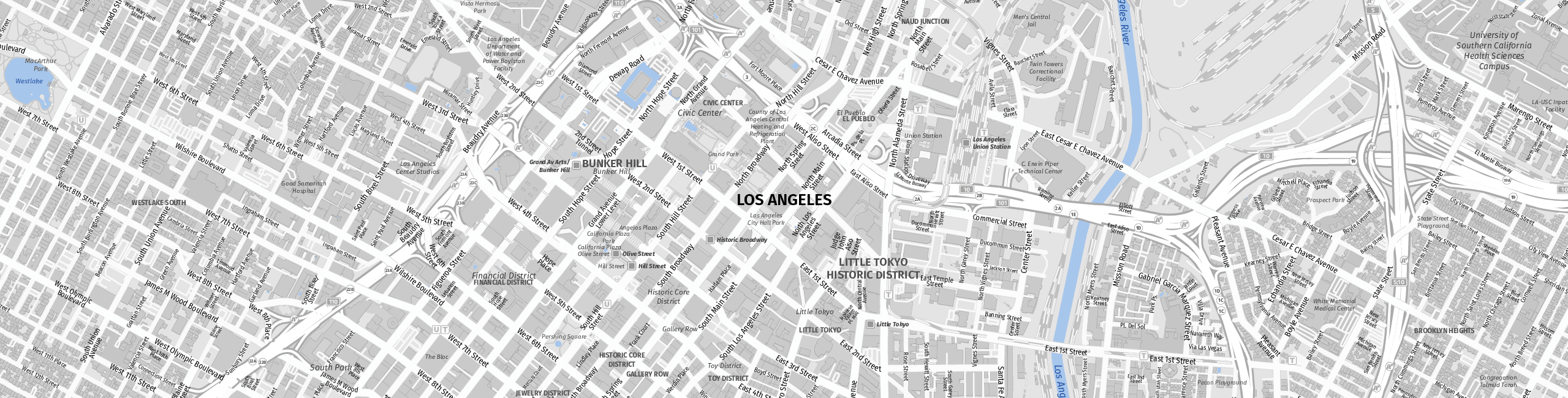 Stadtplan Los Angeles zum Downloaden.