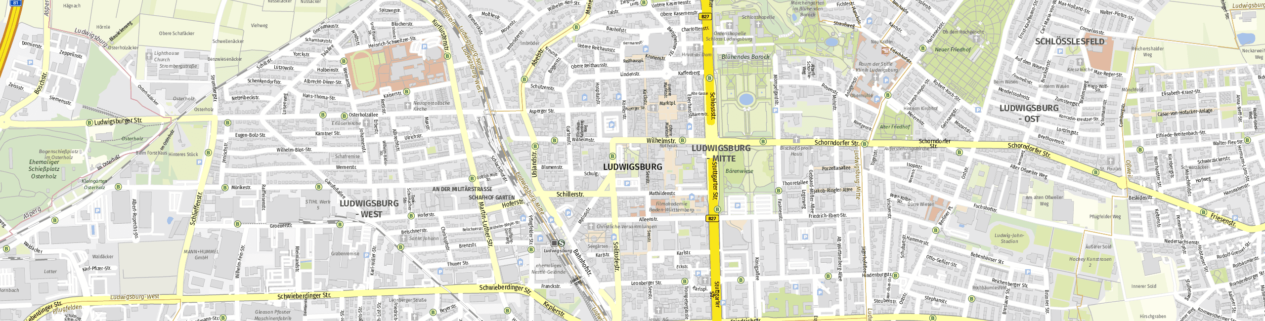 Stadtplan Ludwigsburg zum Downloaden.