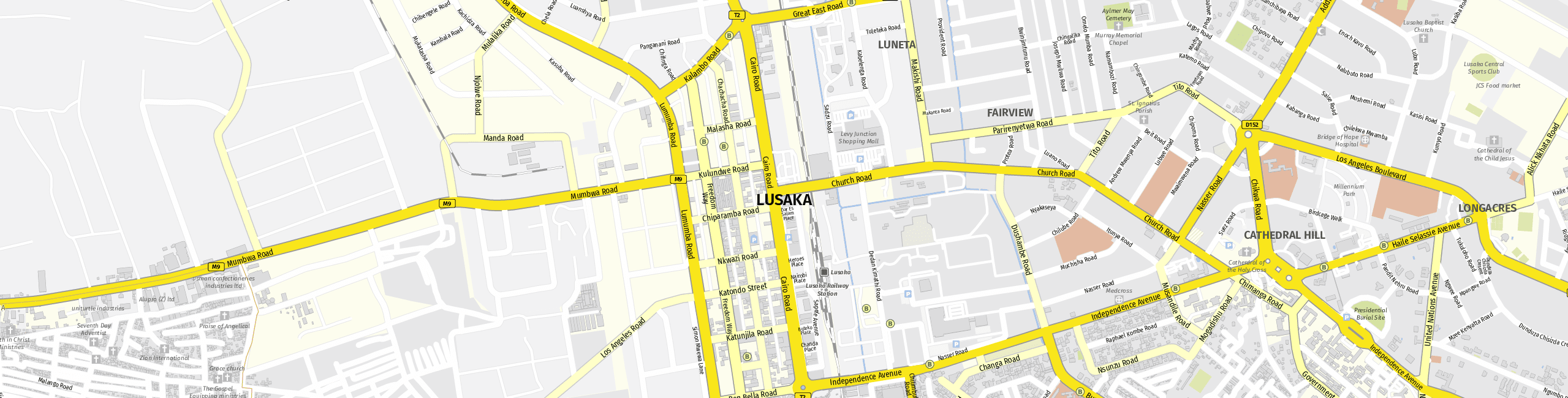 Stadtplan Lusaka zum Downloaden.