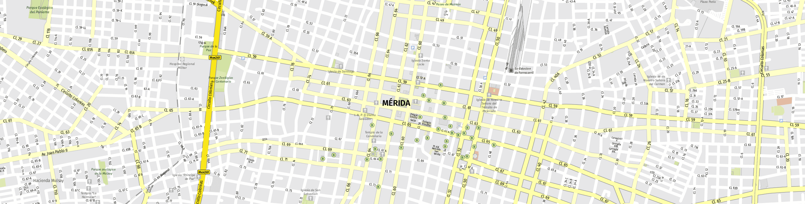 Stadtplan Mérida zum Downloaden.