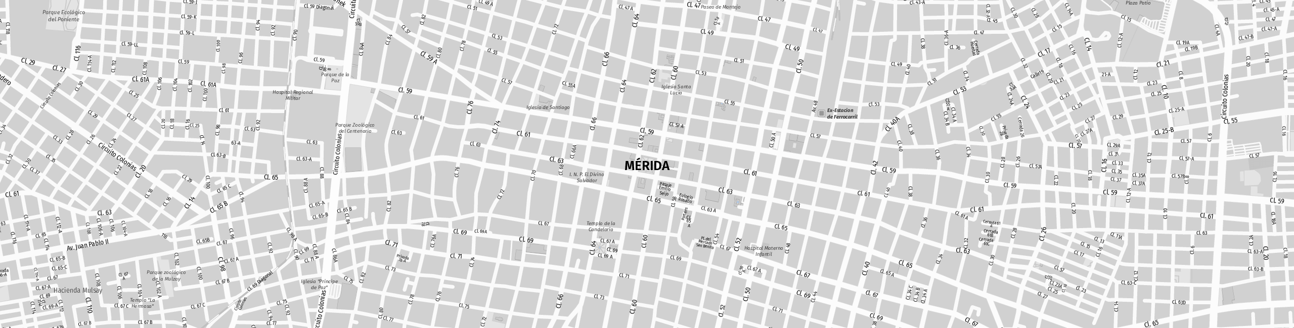 Stadtplan Mérida zum Downloaden.