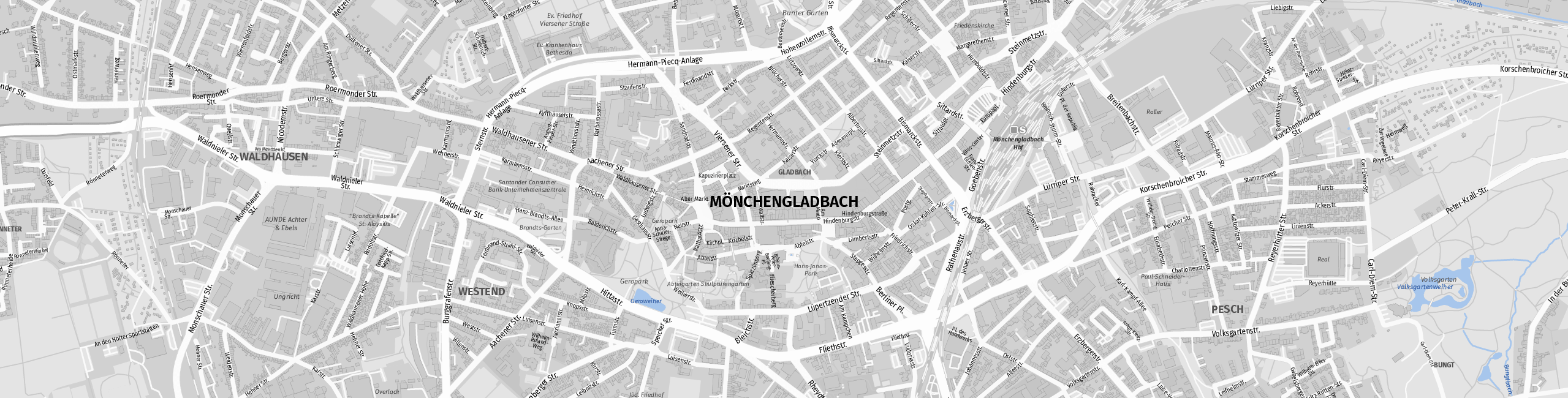 Stadtplan Mönchengladbach zum Downloaden.