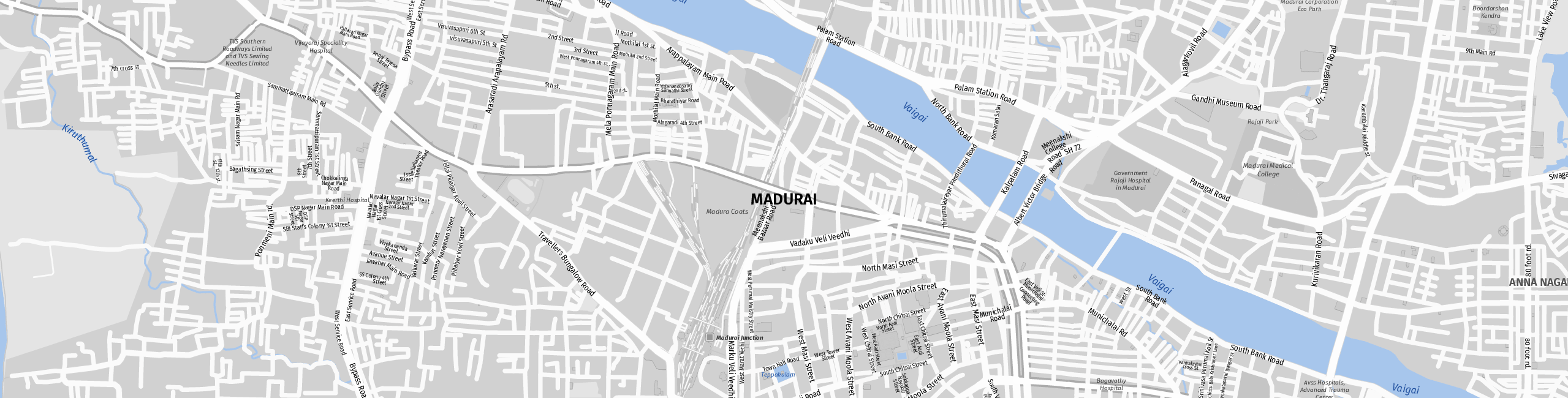 Stadtplan Madurai zum Downloaden.