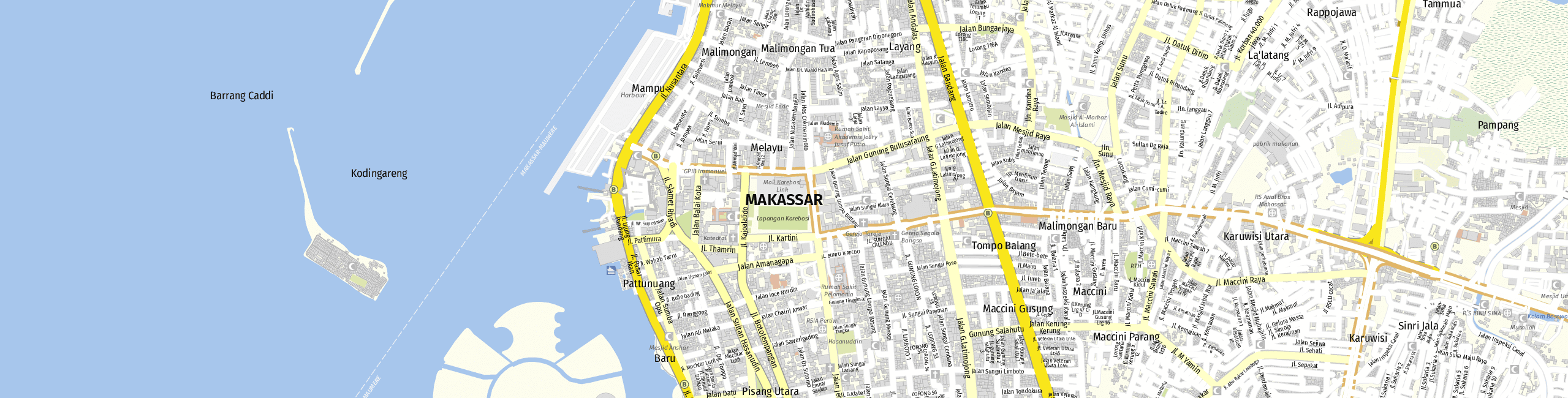 Stadtplan Makassar zum Downloaden.