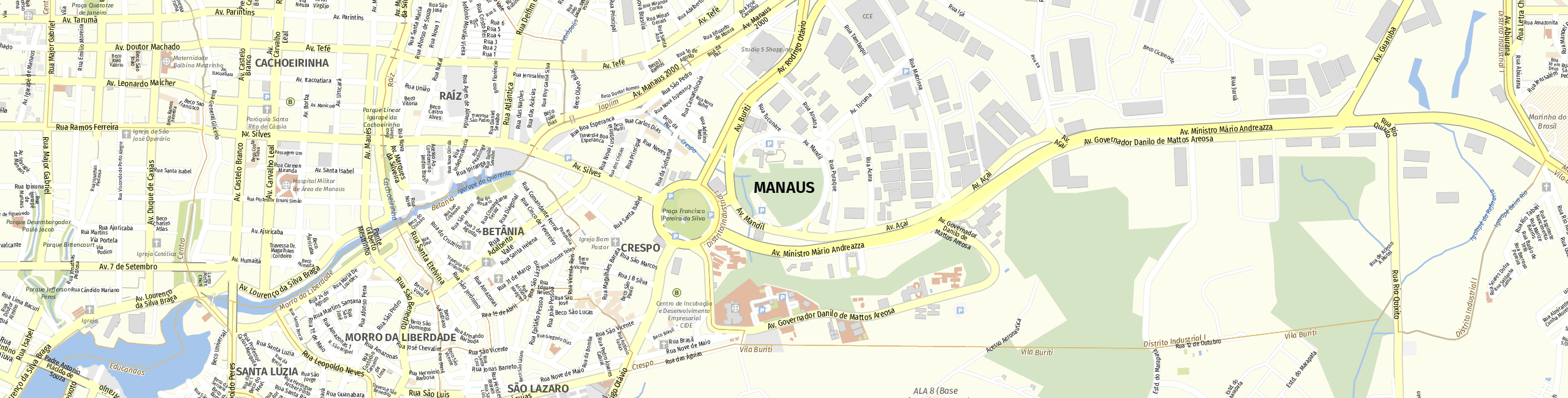 Stadtplan Manaus zum Downloaden.