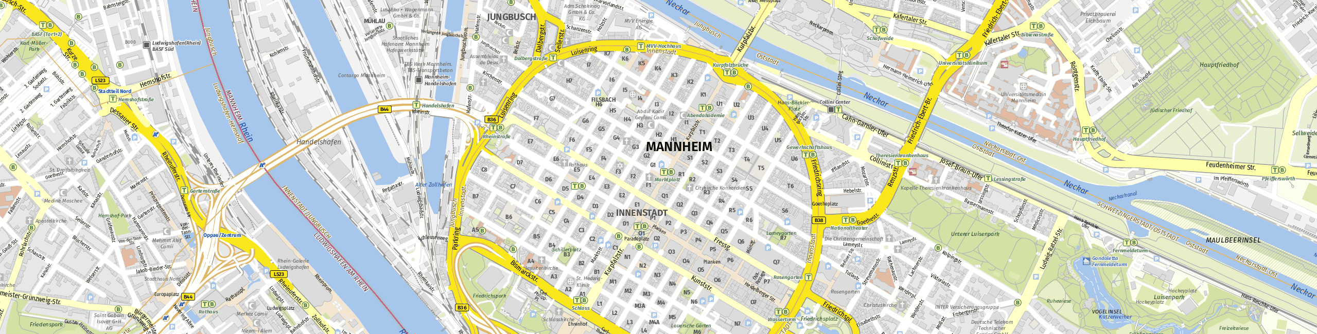 Stadtplan Mannheim zum Downloaden.