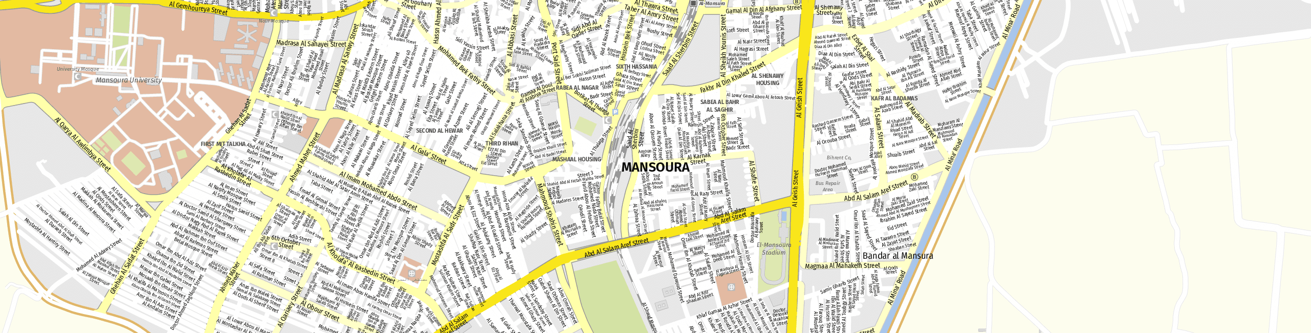 Stadtplan Mansoura zum Downloaden.
