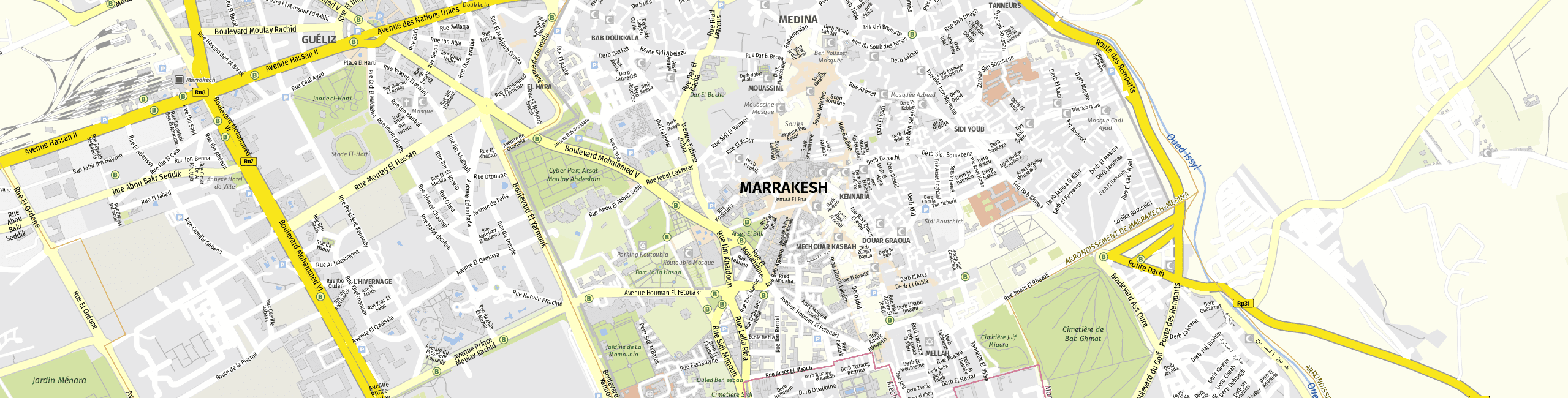 Stadtplan Marrakech zum Downloaden.