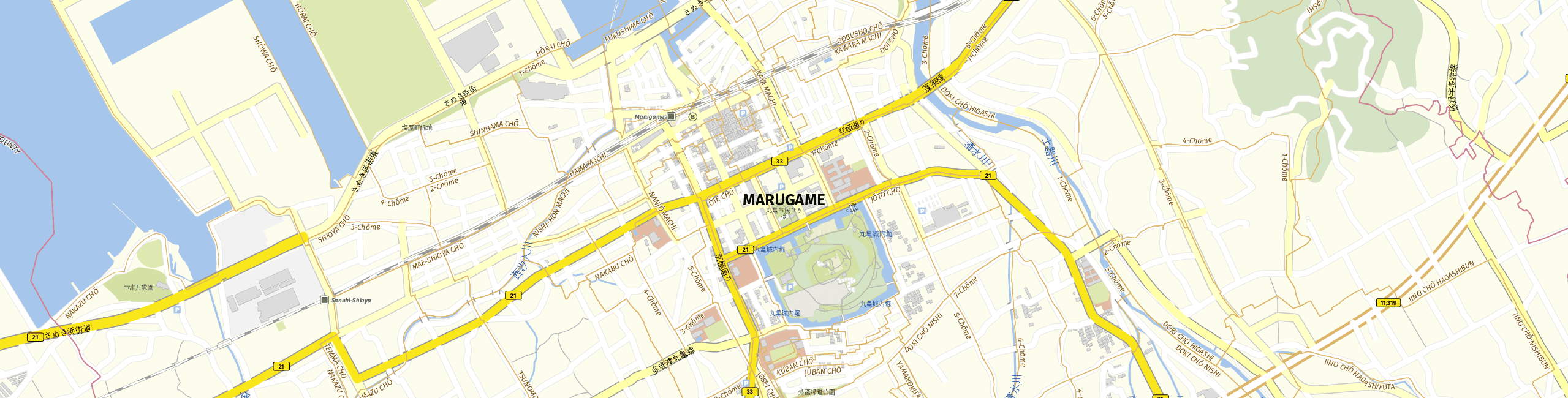 Stadtplan Marugame zum Downloaden.