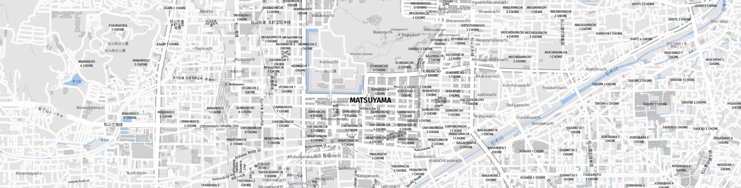 Stadtplan Matsuyama zum Downloaden.
