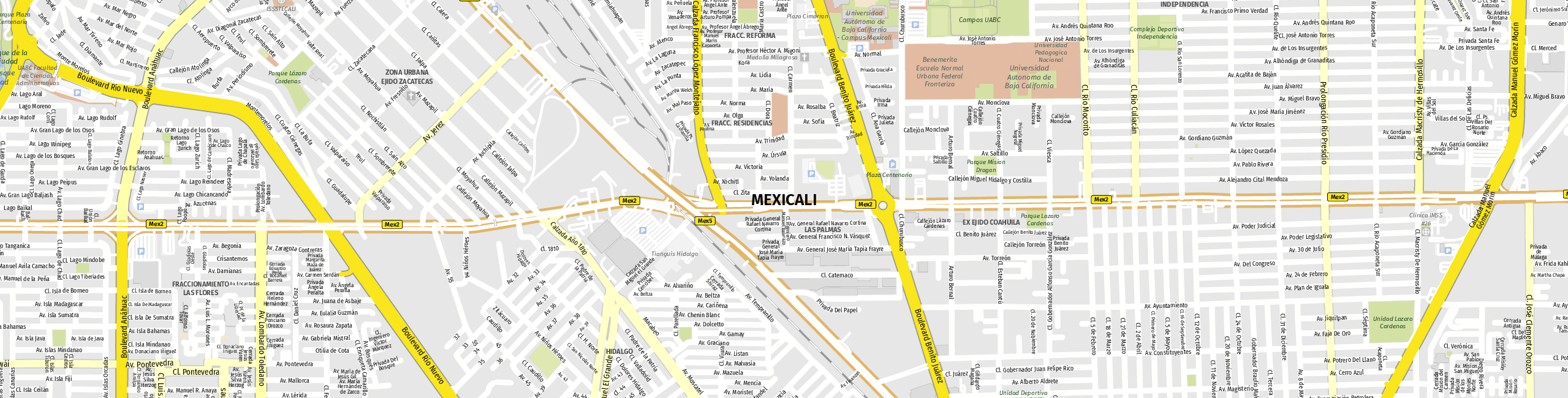 Stadtplan Mexicali zum Downloaden.