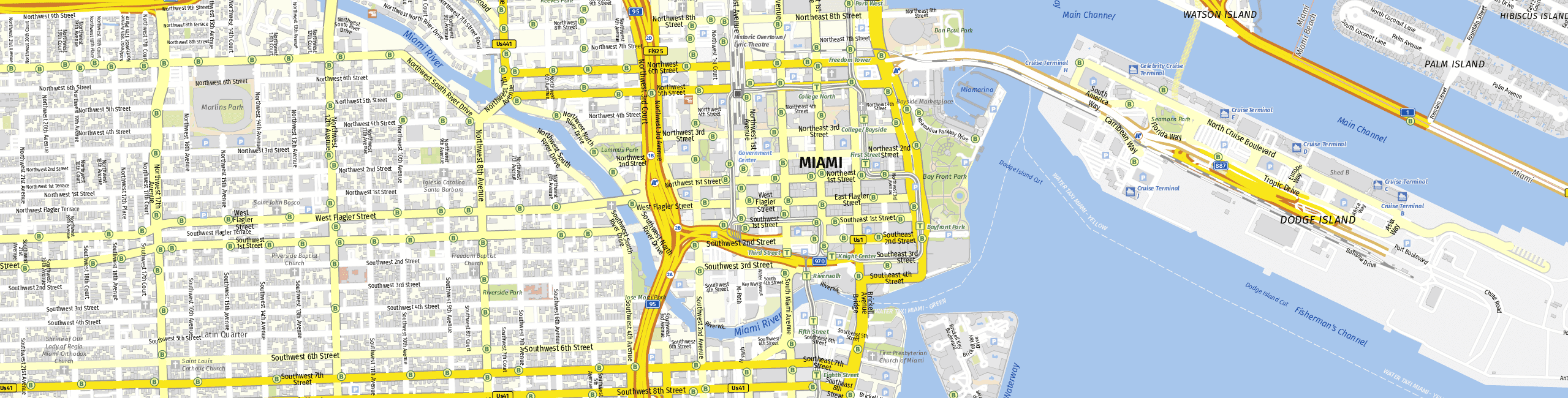 Stadtplan Miami zum Downloaden.