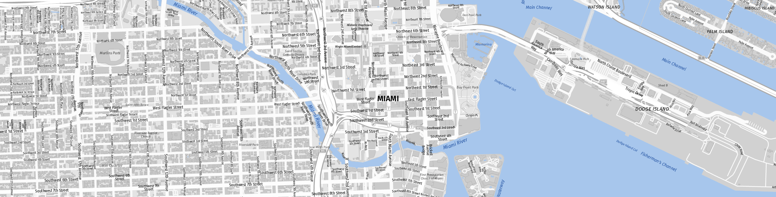 Stadtplan Miami zum Downloaden.