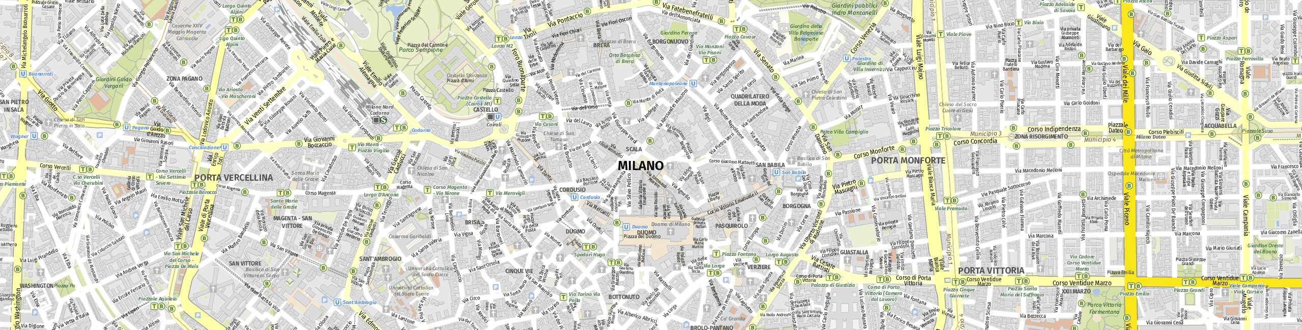 Stadtplan Milano zum Downloaden.