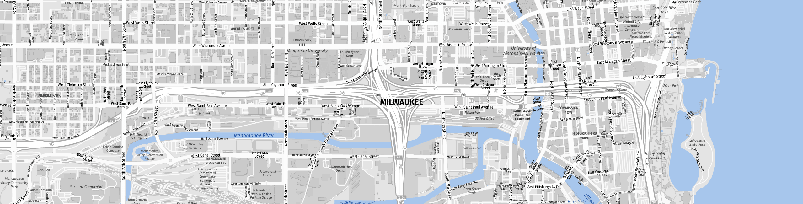 Stadtplan Milwaukee zum Downloaden.
