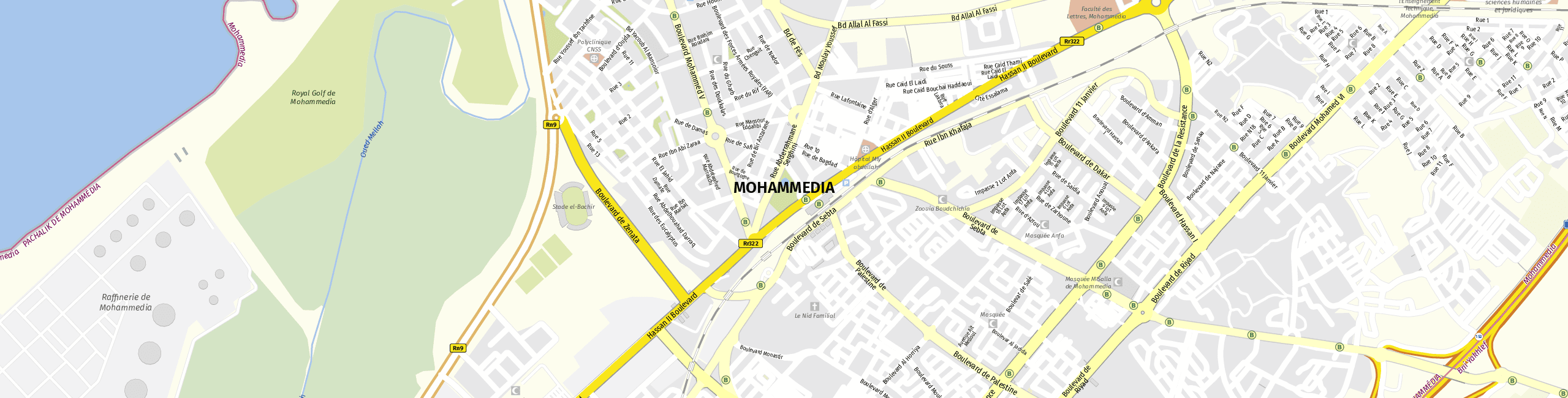 Stadtplan Mohammédia zum Downloaden.