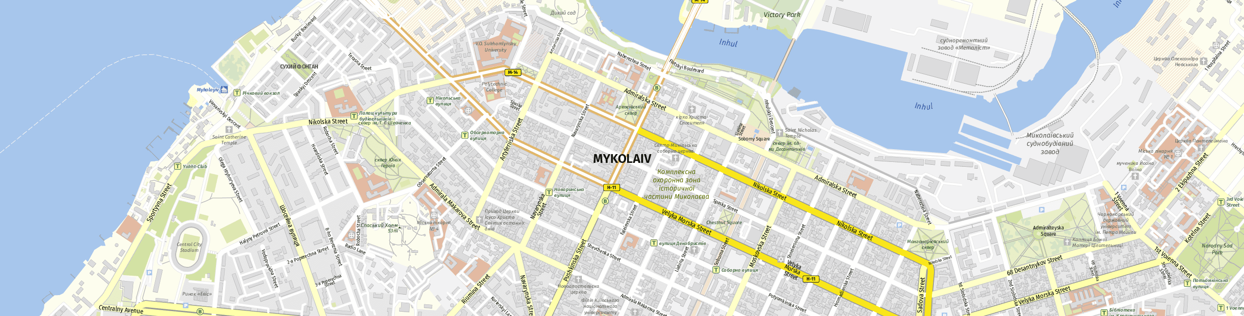 Stadtplan Mykolajiw zum Downloaden.