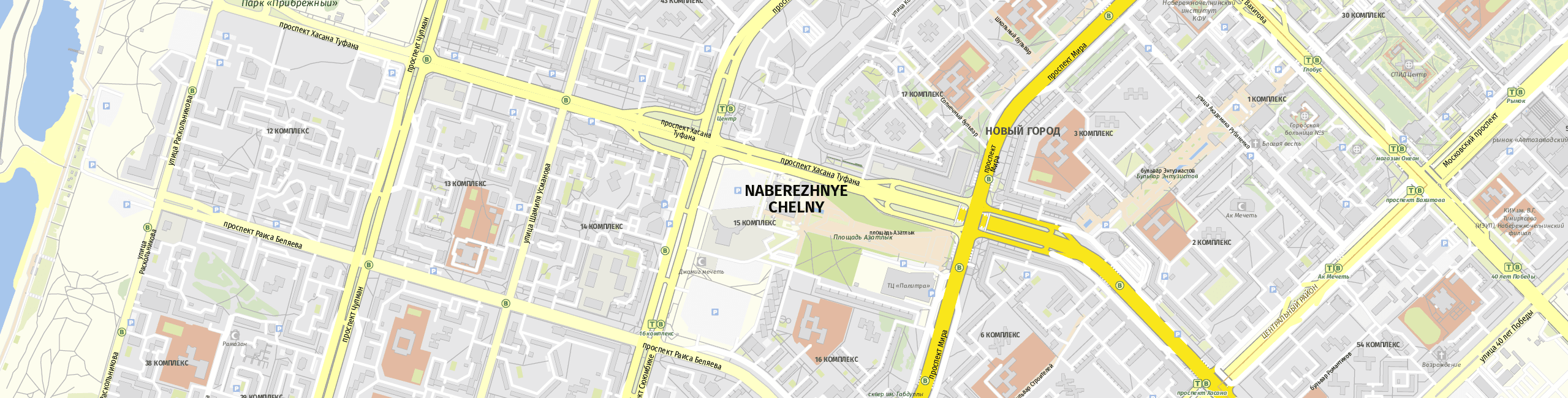 Stadtplan Naberezhnye Chelny zum Downloaden.