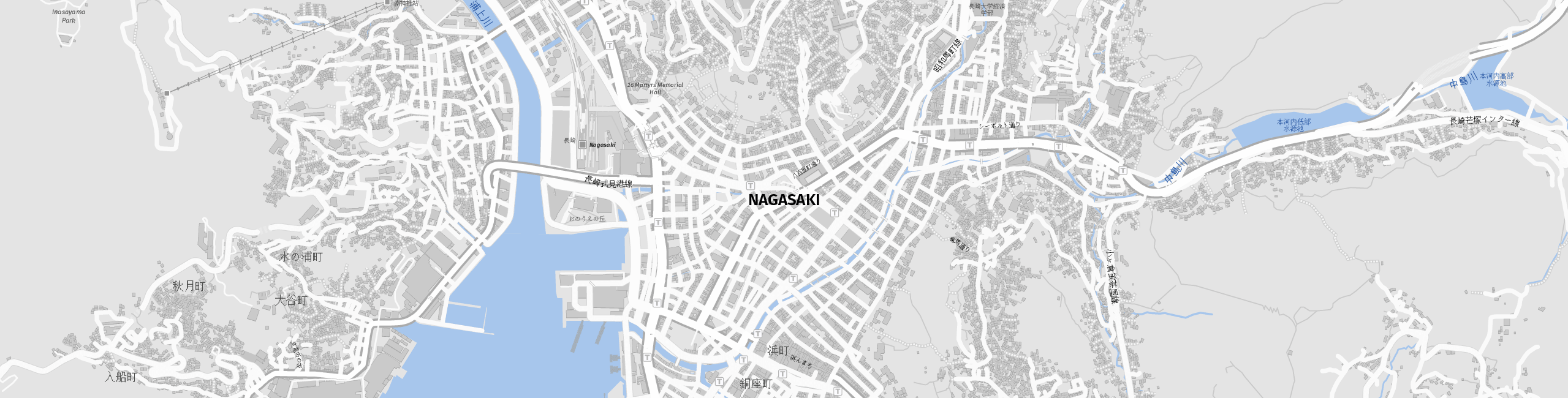 Stadtplan Nagasaki zum Downloaden.