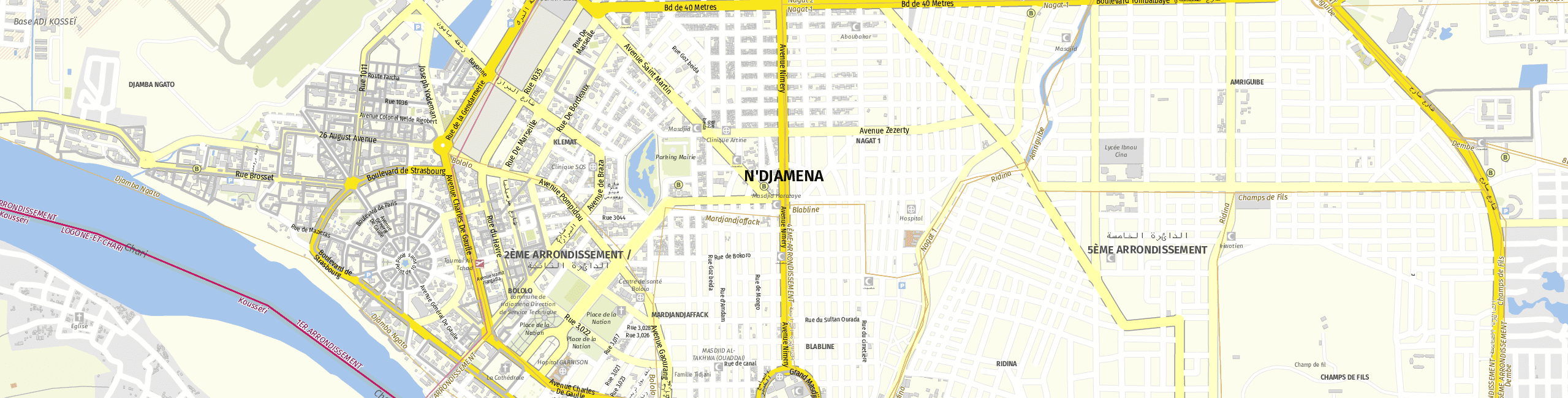 Stadtplan Ndjamena zum Downloaden.