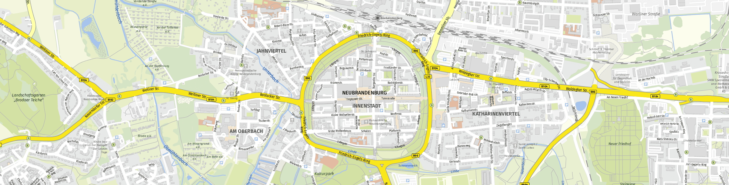 Stadtplan Neubrandenburg zum Downloaden.