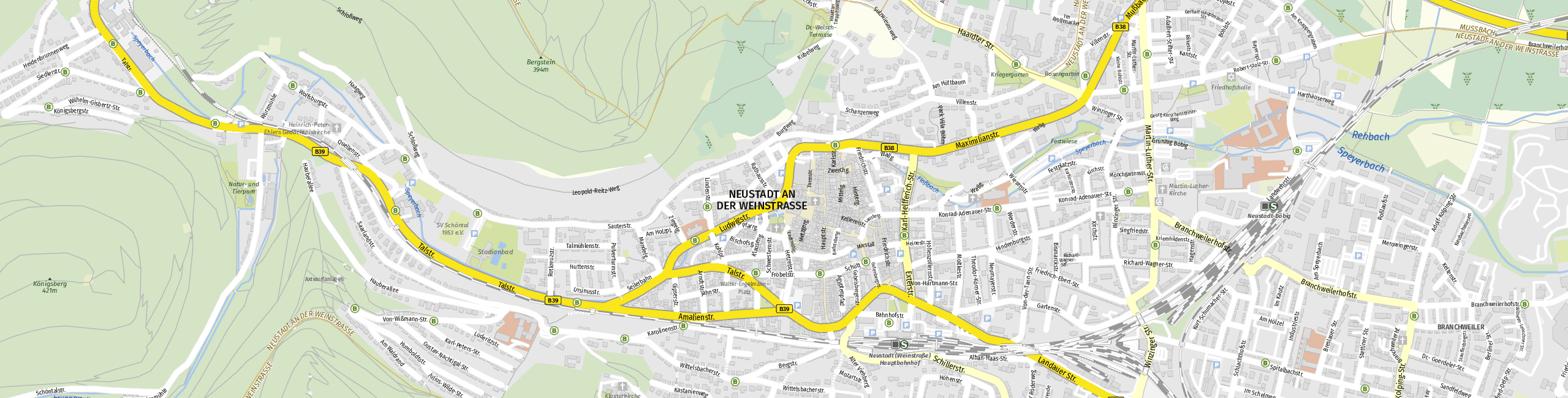 Stadtplan Neustadt an der Weinstraße zum Downloaden.