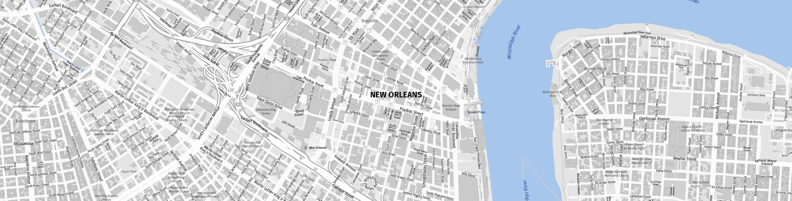Stadtplan New Orleans zum Downloaden.