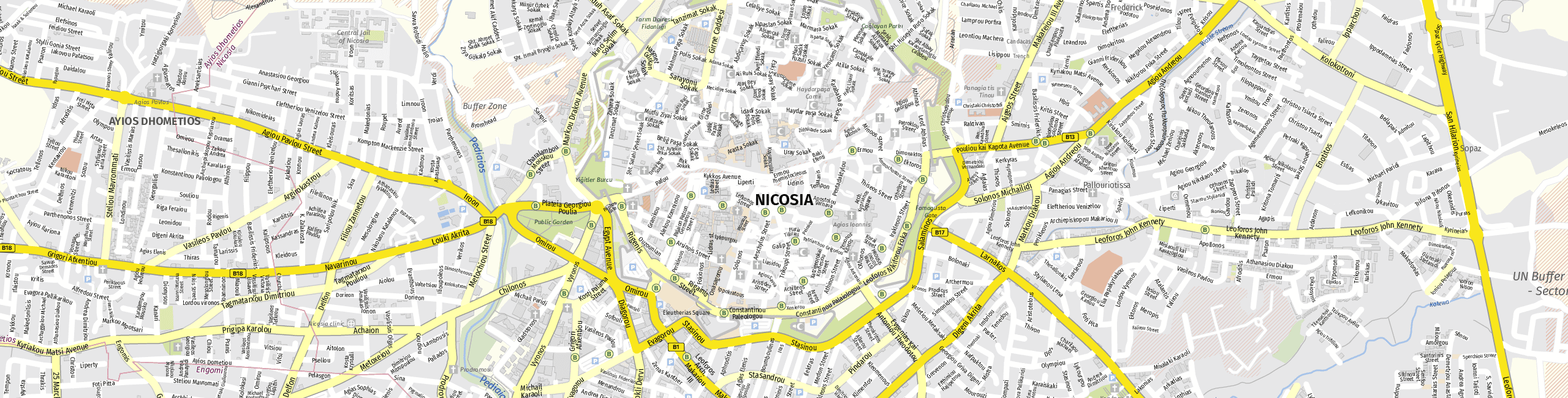 Stadtplan Nicosia zum Downloaden.