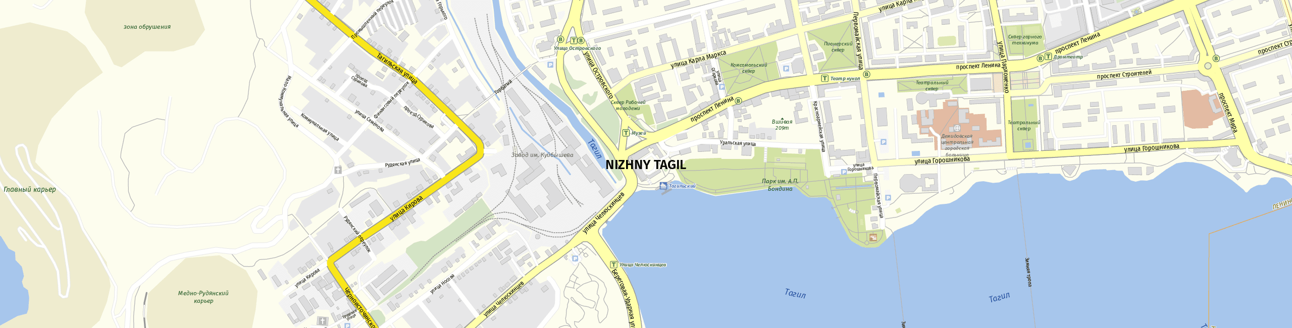 Stadtplan Nizhny Tagil zum Downloaden.