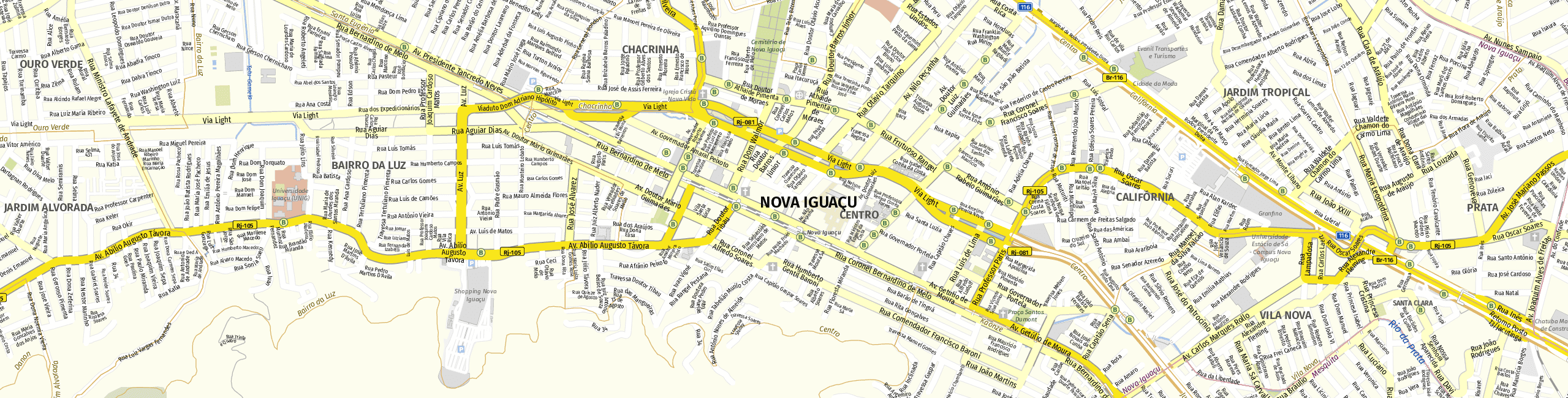 Stadtplan Nova Iguaçu zum Downloaden.