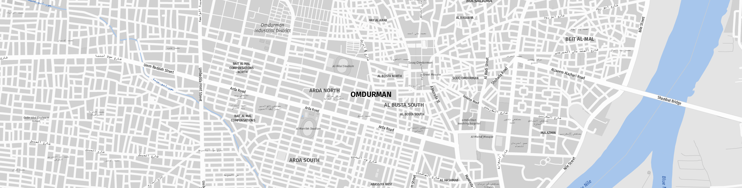 Stadtplan Omdurman zum Downloaden.