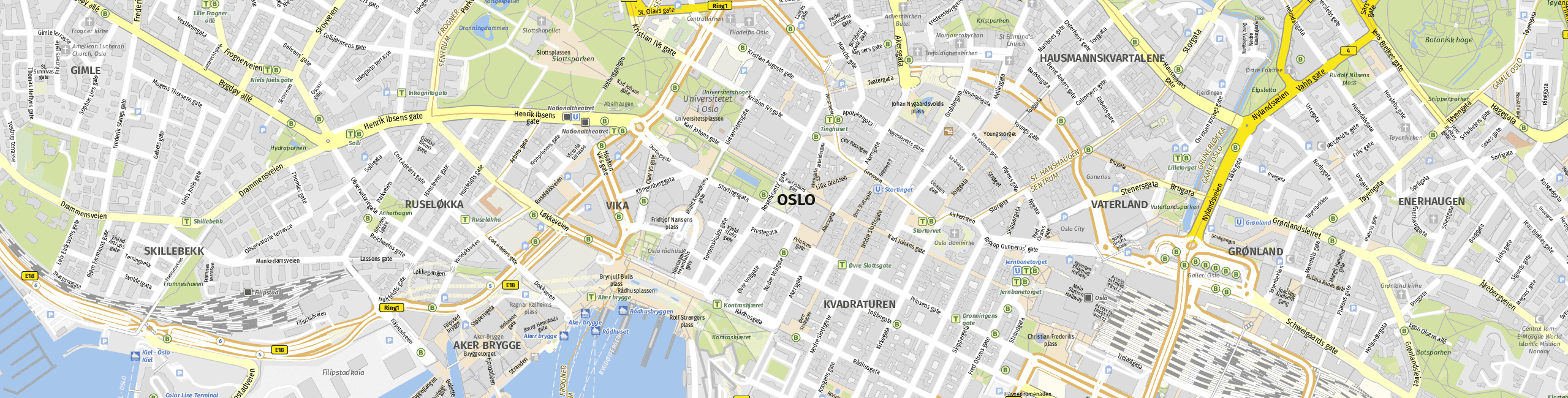 Stadtplan Oslo zum Downloaden.
