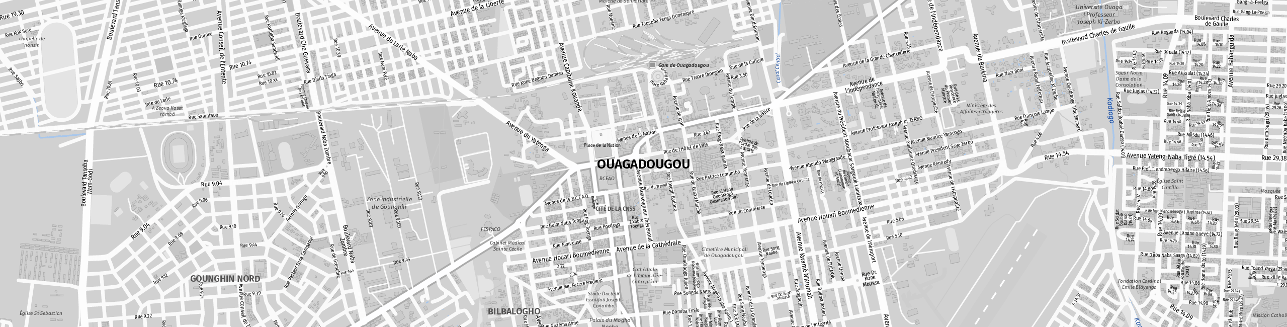 Stadtplan Ouagadougou zum Downloaden.