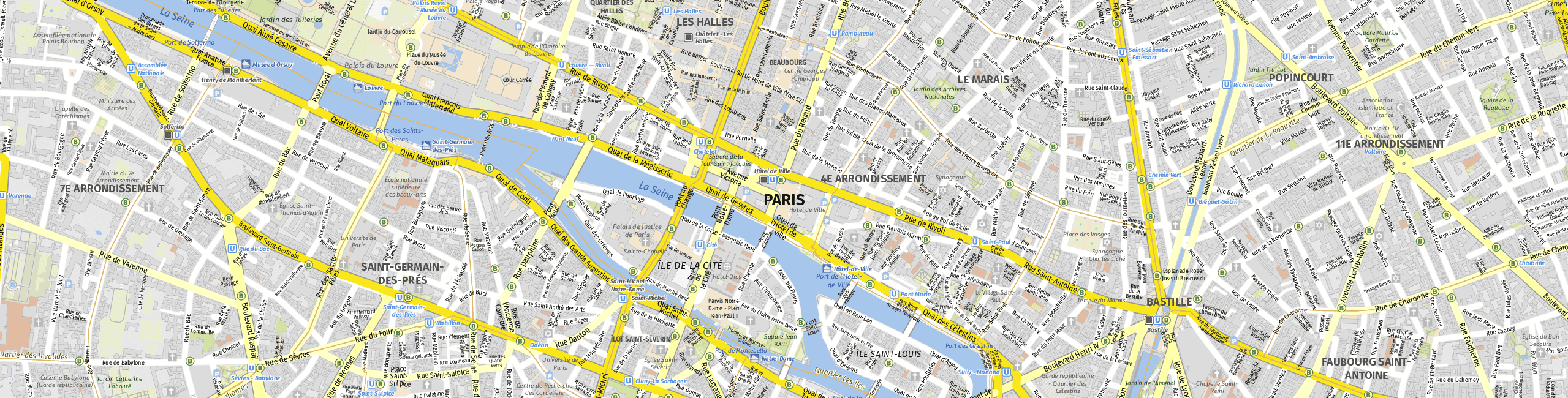 Stadtplan Paris zum Downloaden.