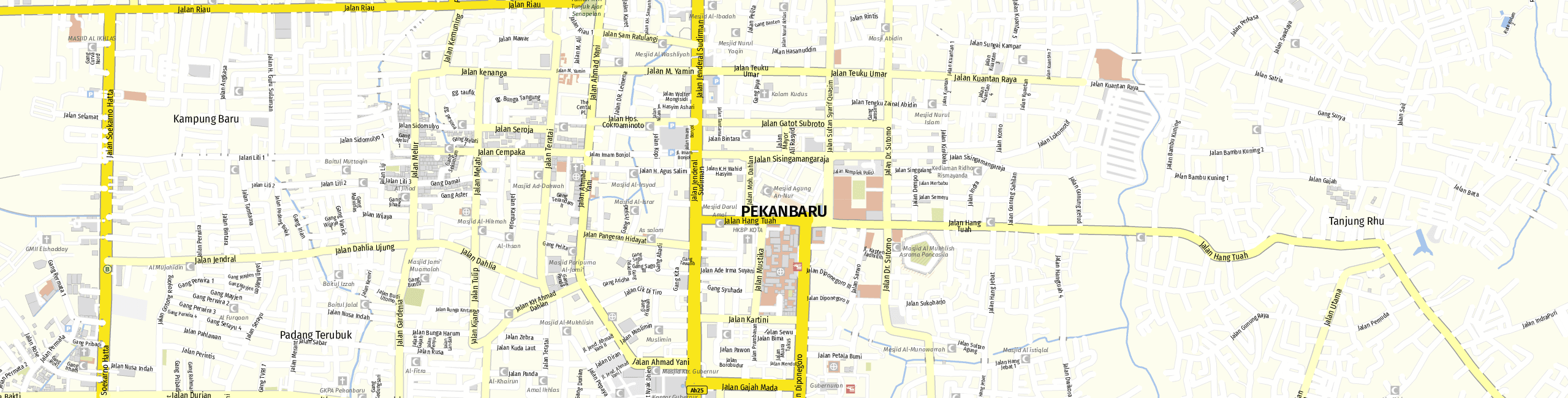 Stadtplan Pekanbaru zum Downloaden.