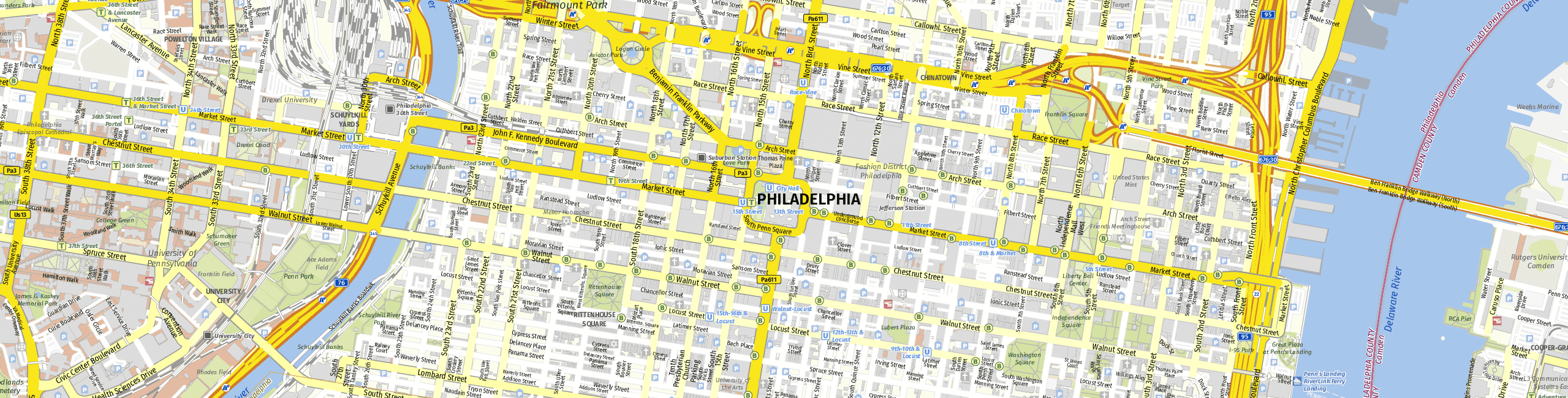 Stadtplan Philadelphia zum Downloaden.