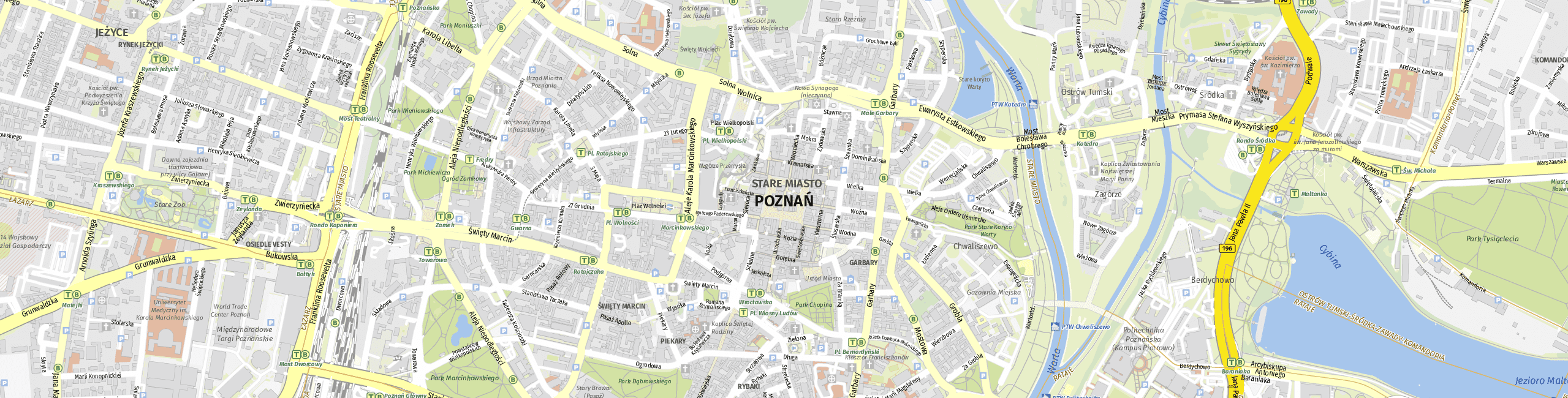 Stadtplan Poznań zum Downloaden.