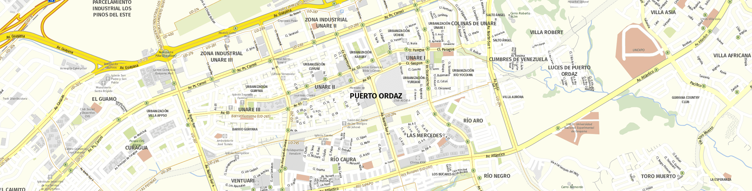 Stadtplan Puerto Ordaz zum Downloaden.