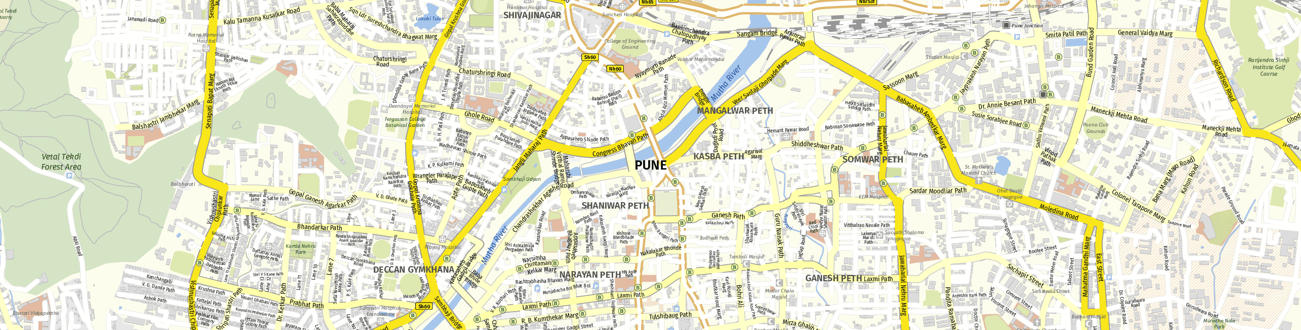 Stadtplan Pune zum Downloaden.