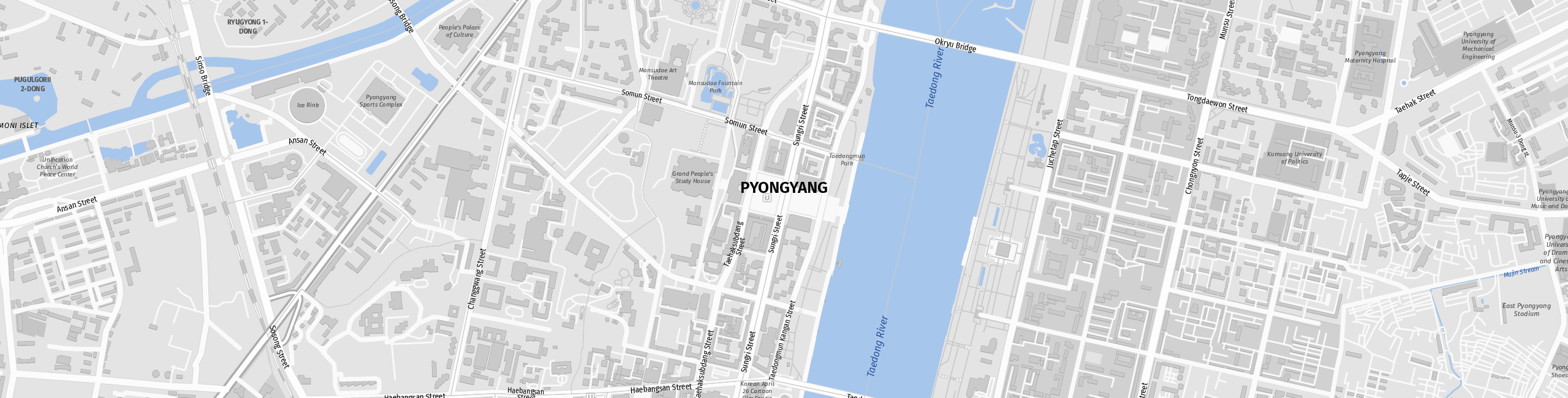 Stadtplan Pjöngjang zum Downloaden.