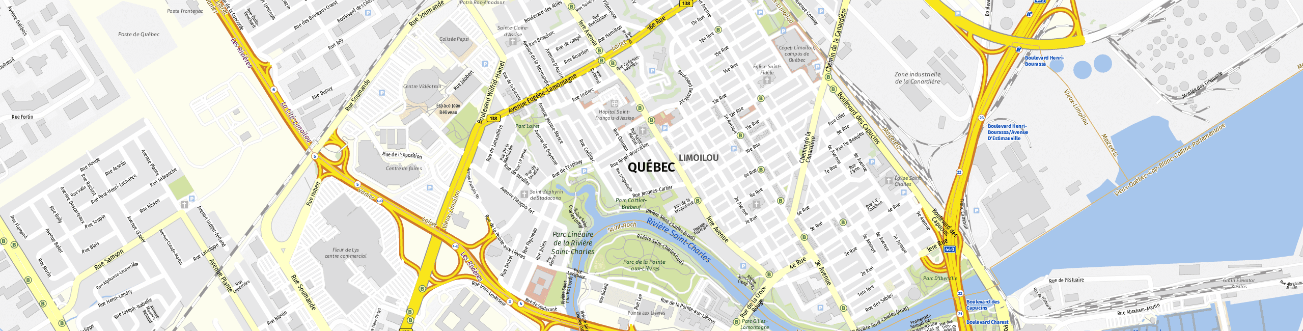 Stadtplan Quebec zum Downloaden.