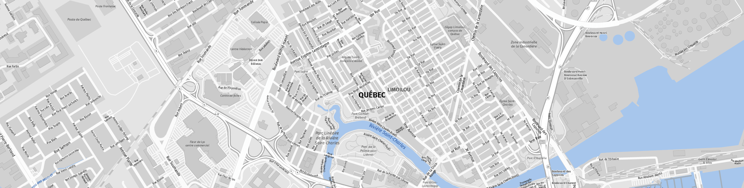 Stadtplan Quebec zum Downloaden.