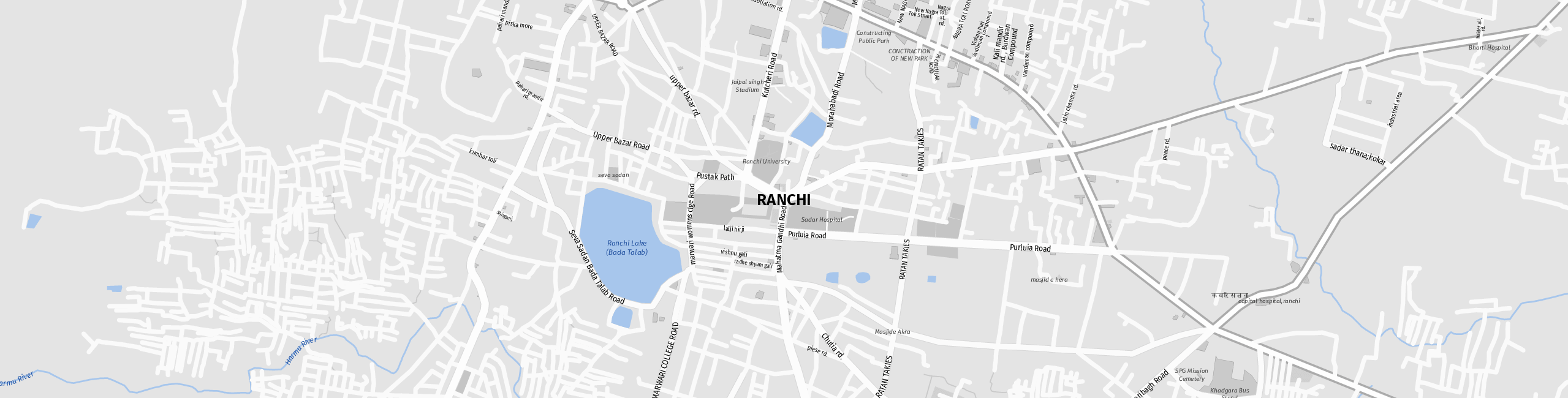 Stadtplan Ranchi zum Downloaden.