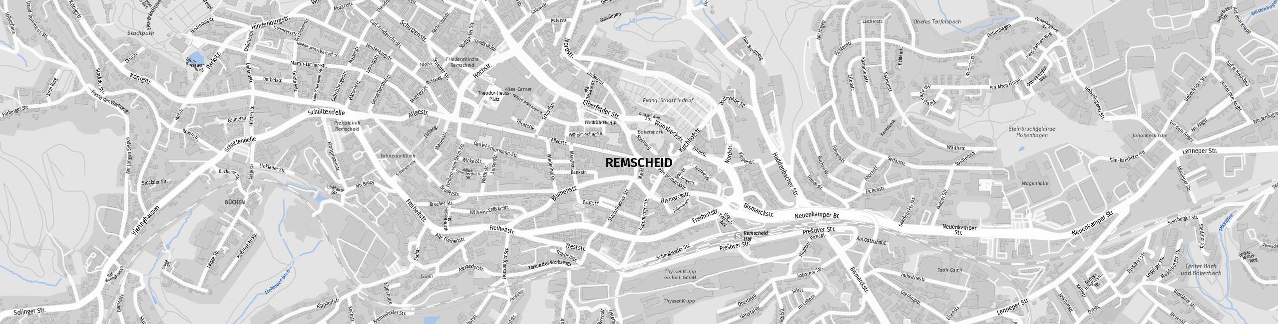 Stadtplan Remscheid zum Downloaden.